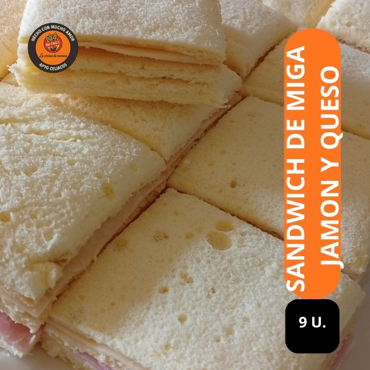 Sandwiches de miga de jamón y queso