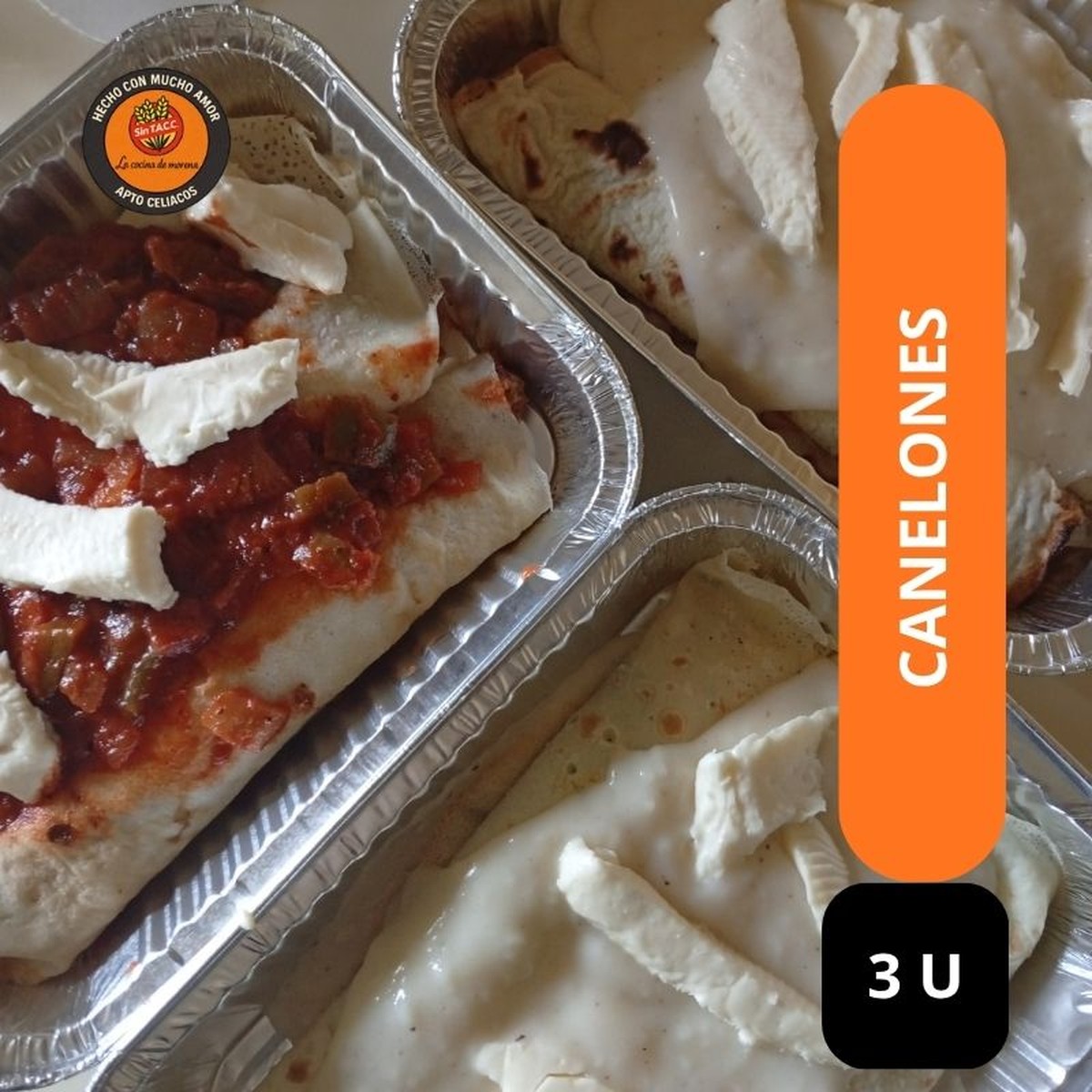 Canelones de verduras con salsa roja